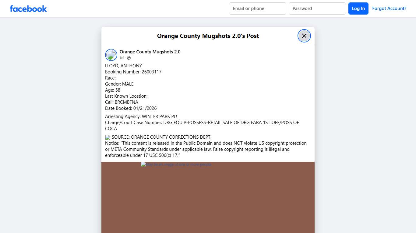 LLOYD, ANTHONY Booking... - Orange County Mugshots 2.0 Facebook