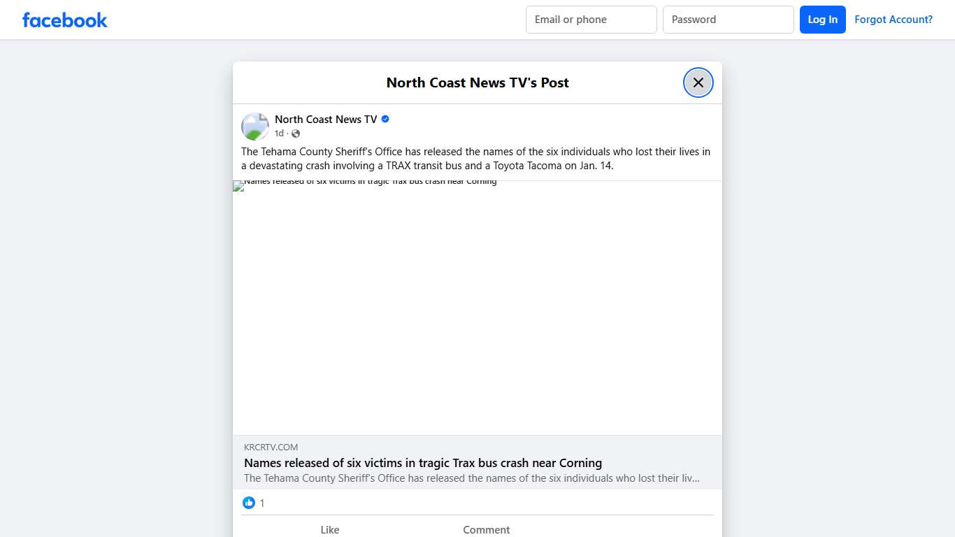The Tehama County Sheriff's Office... - North Coast News TV Facebook